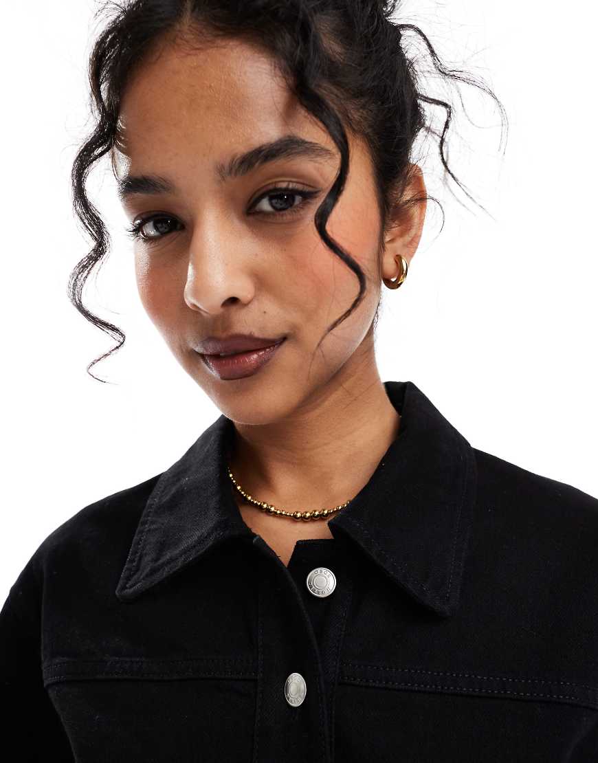 ASOS DESIGN denim shirt dress in black