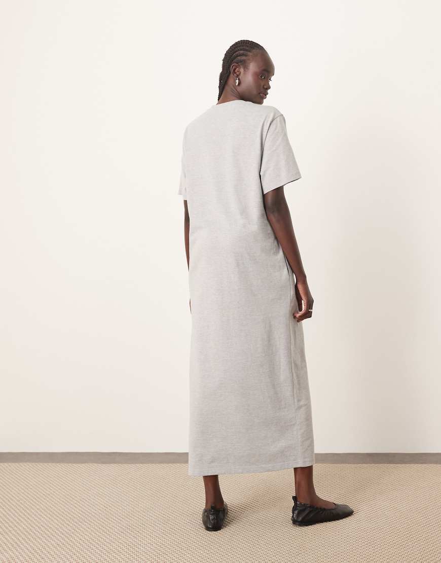 ARRANGE premium heavyweight T-shirt midi dress in gray heather