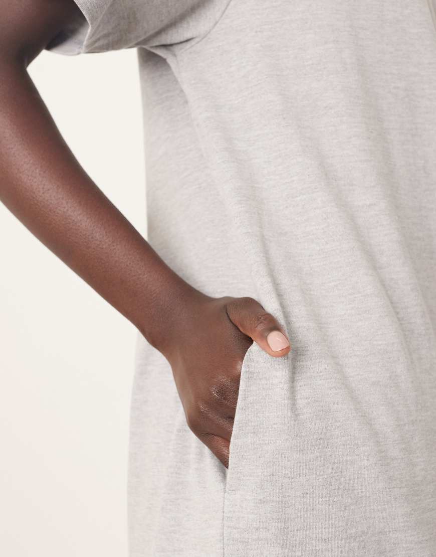 ARRANGE premium heavyweight T-shirt midi dress in gray heather
