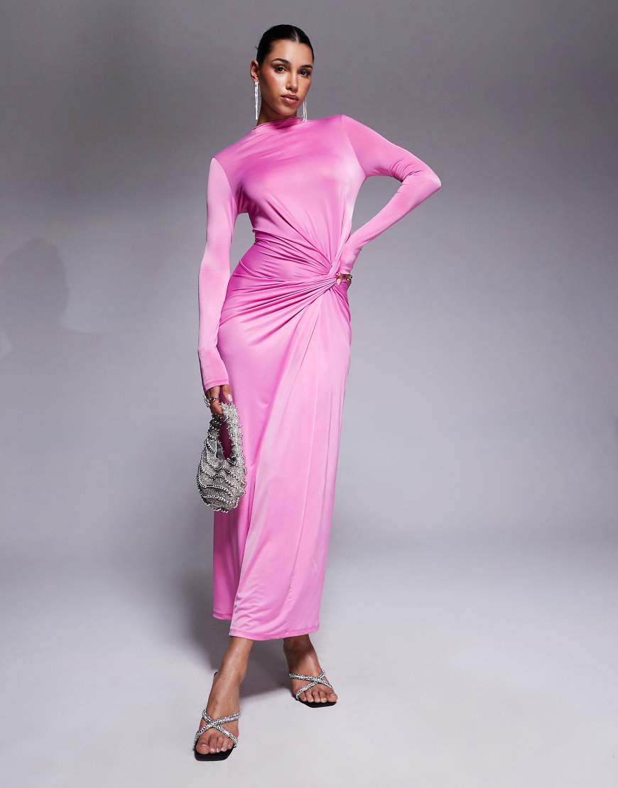 Daska exclusive high neck maxi dress in pink