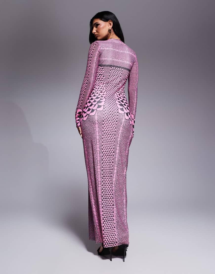 AFRM Didi maxi dress fully lined in pink petal
