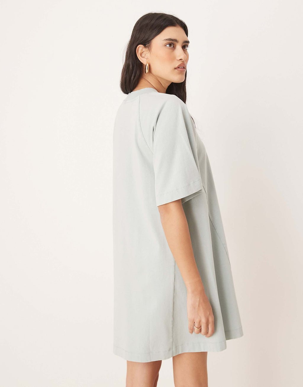 ASOS DESIGN T-shirt swing mini dress in washed blue