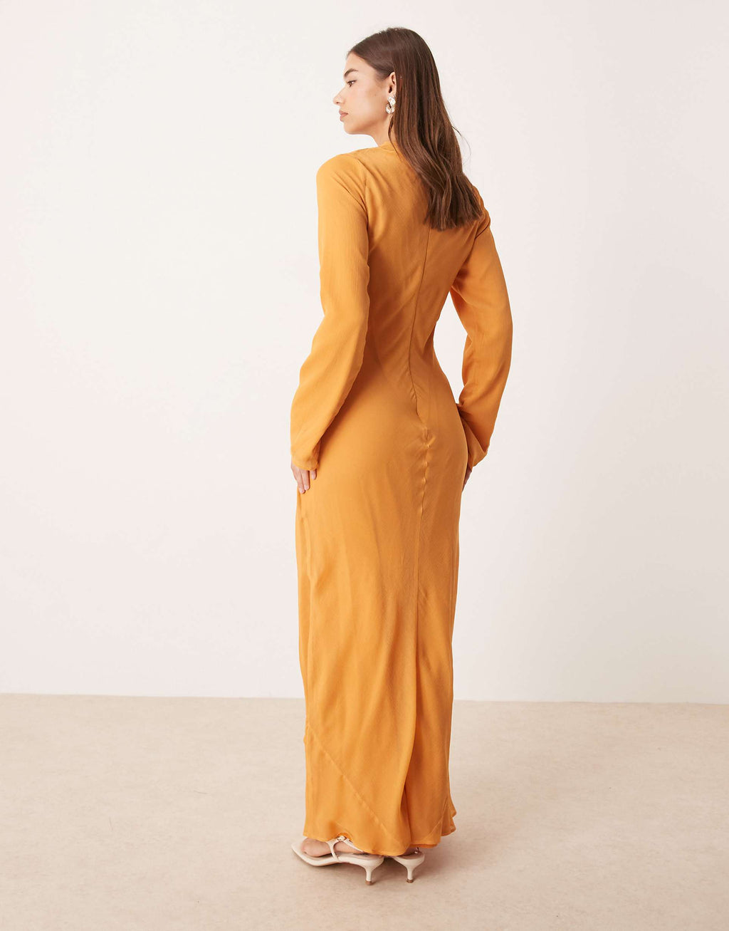 ASOS DESIGN textured embroidered maxi dress in orange
