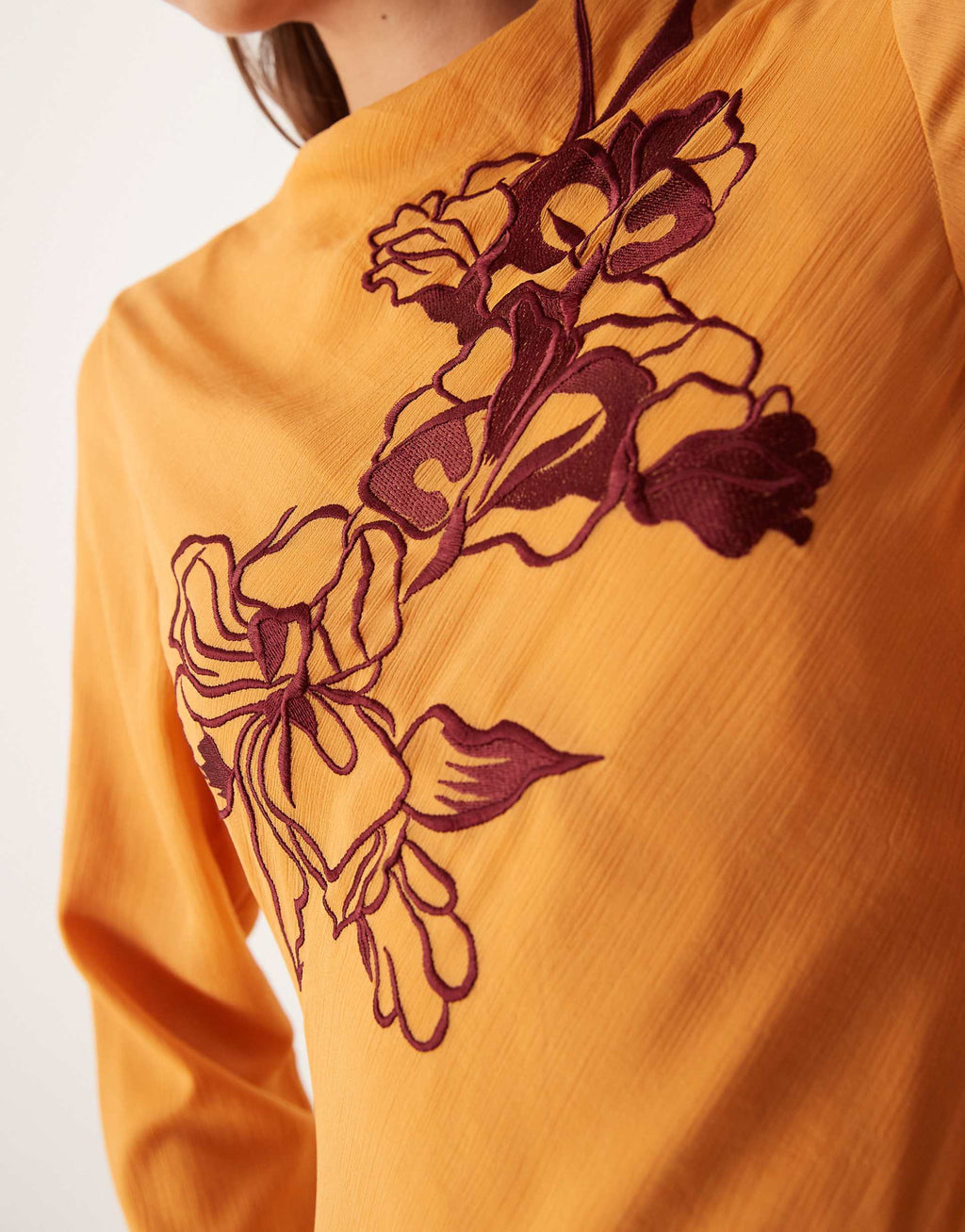 ASOS DESIGN textured embroidered maxi dress in orange