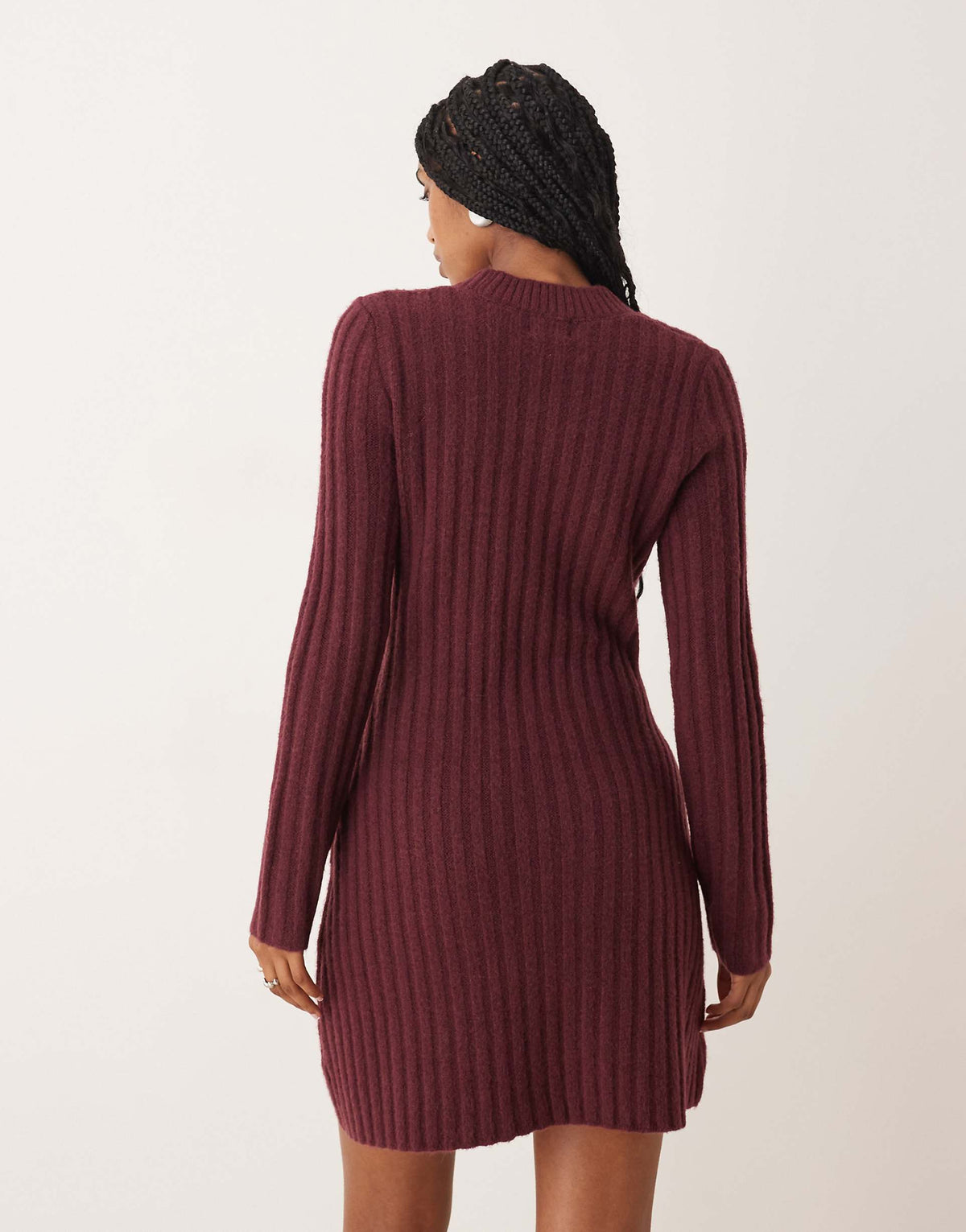 ASOS DESIGN knit structured mini dress in plum