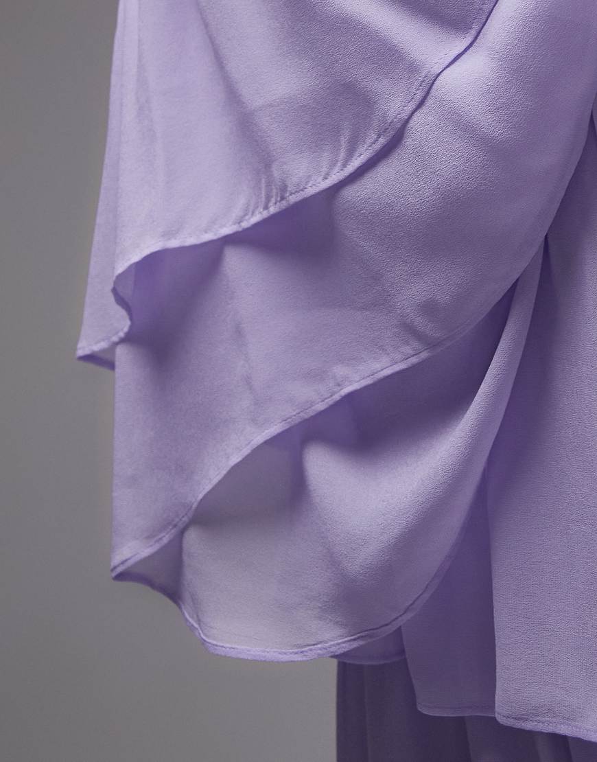 & Other Stories chiffon maxi dress with ruffles and tiered volume hem in lilac