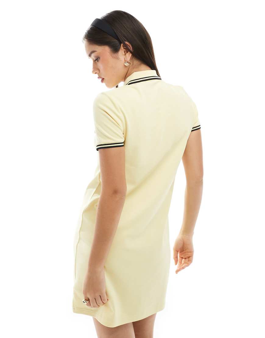 Fred Perry twin tipped polo dress in yellow/black