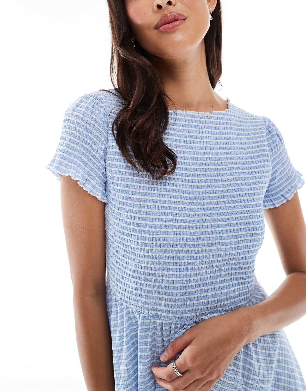Daisy Street mini smock dress in blue check