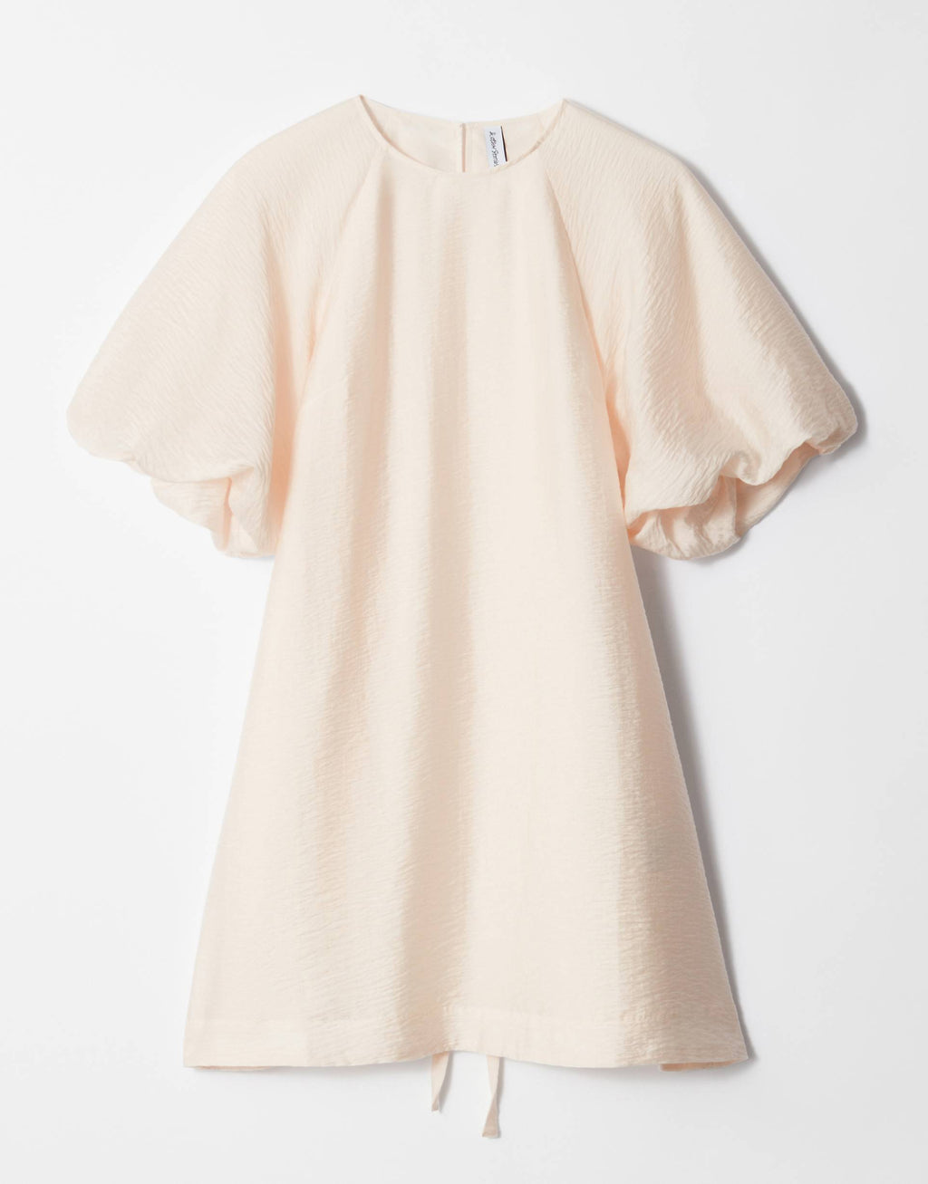& Other Stories mini dress with puff sleeves with tie-back belt in white