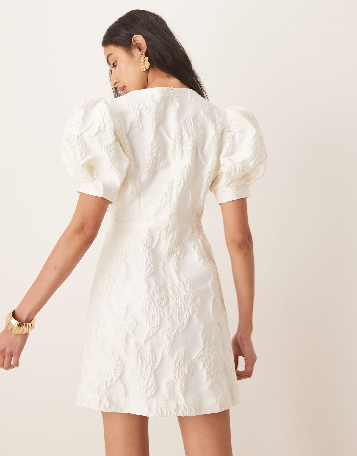 Sister Jane Anemone jacquard mini dress in ivory
