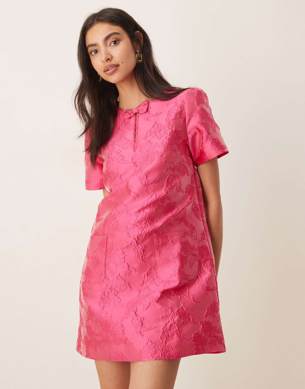 Sister Jane Foxglove jacquard mini dress in fuchsia