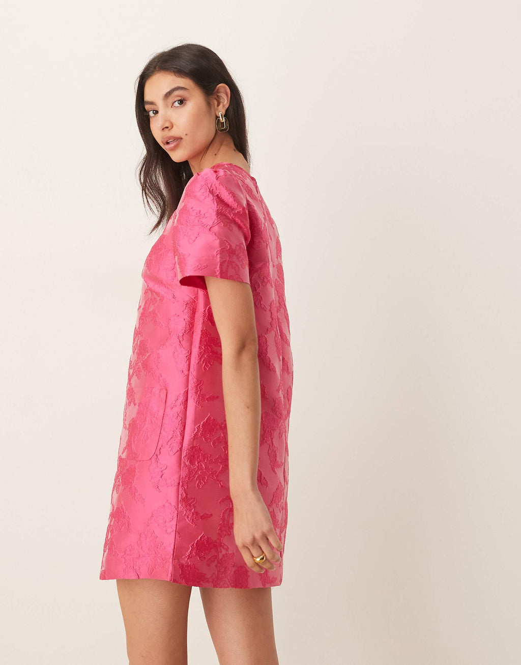 Sister Jane Foxglove jacquard mini dress in fuchsia