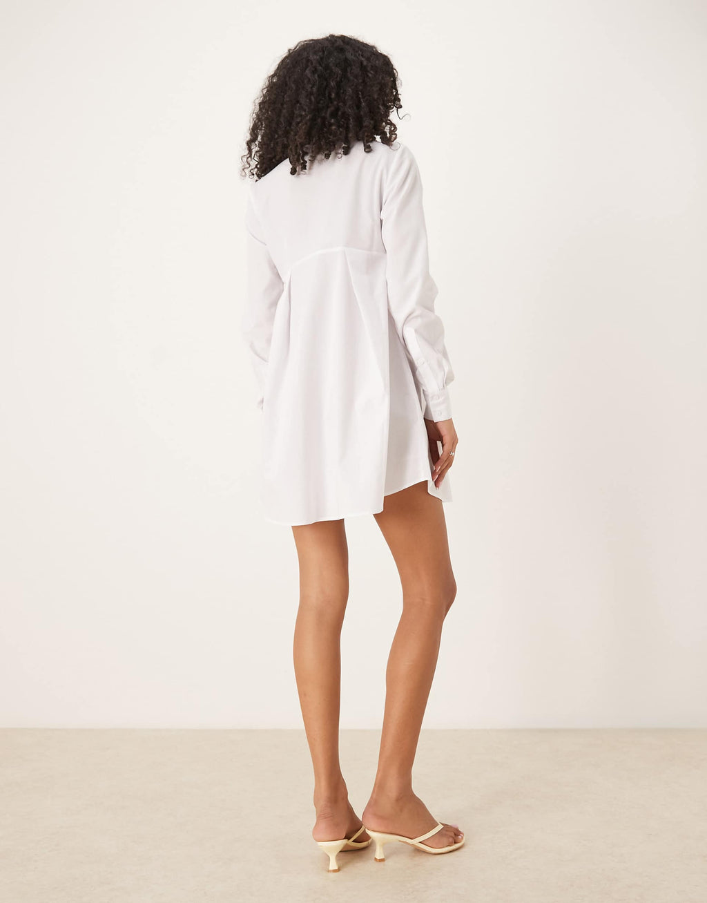 ASOS DESIGN ruched bust detail mini shirt dress in white