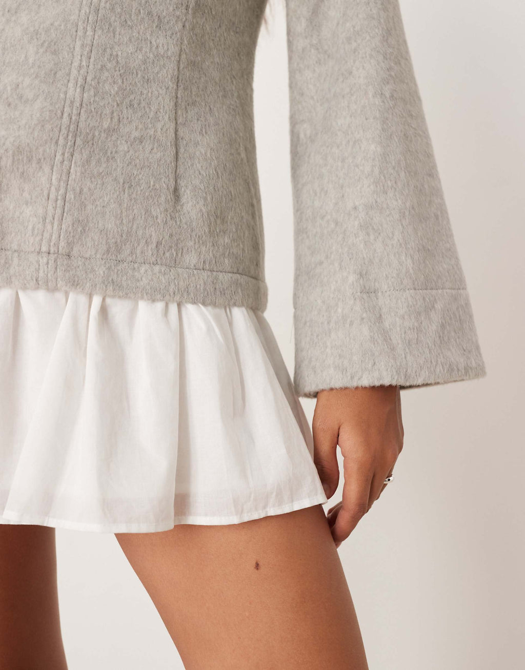ASOS DESIGN hybrid dropped waist mini dress in gray
