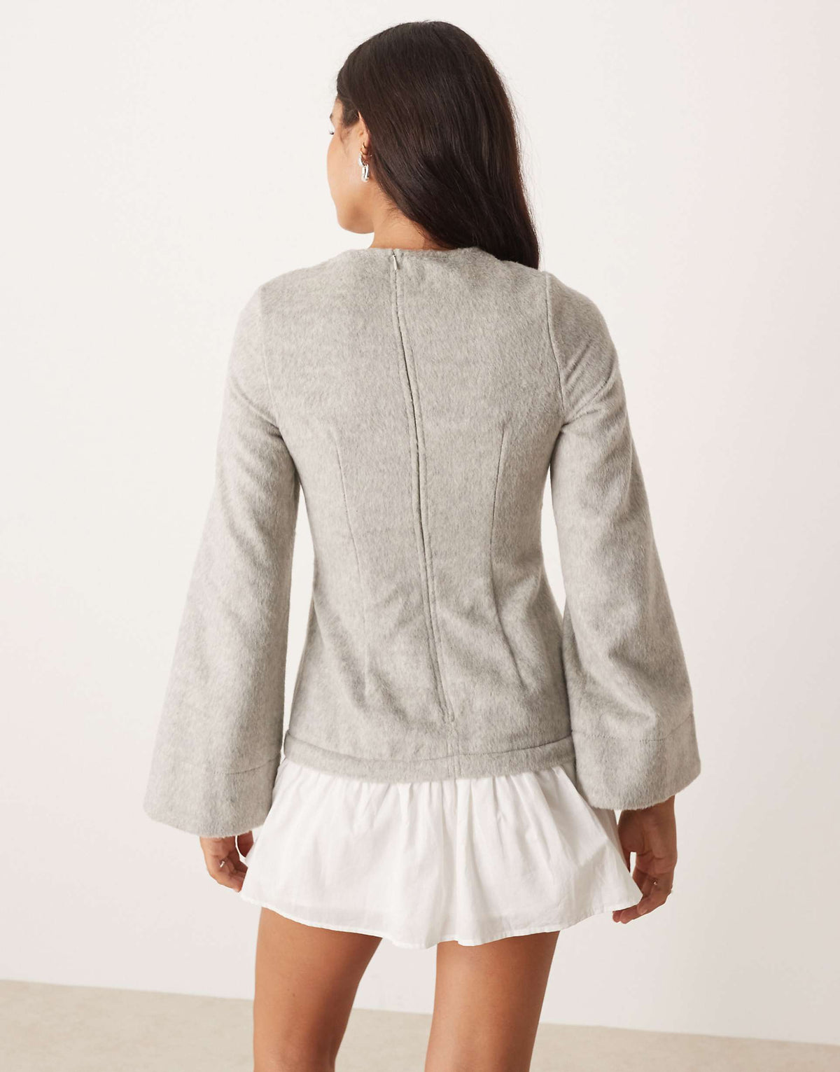 ASOS DESIGN hybrid dropped waist mini dress in gray