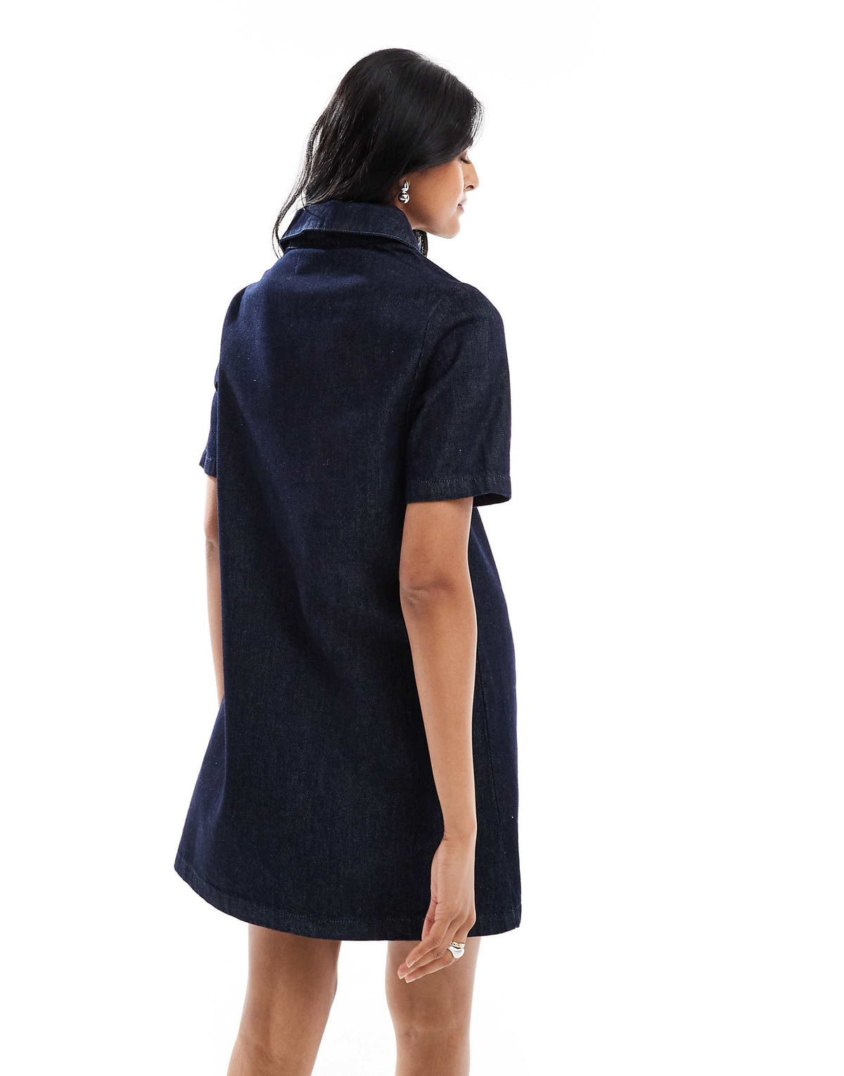 ASOS DESIGN denim polo mini dress in rinse