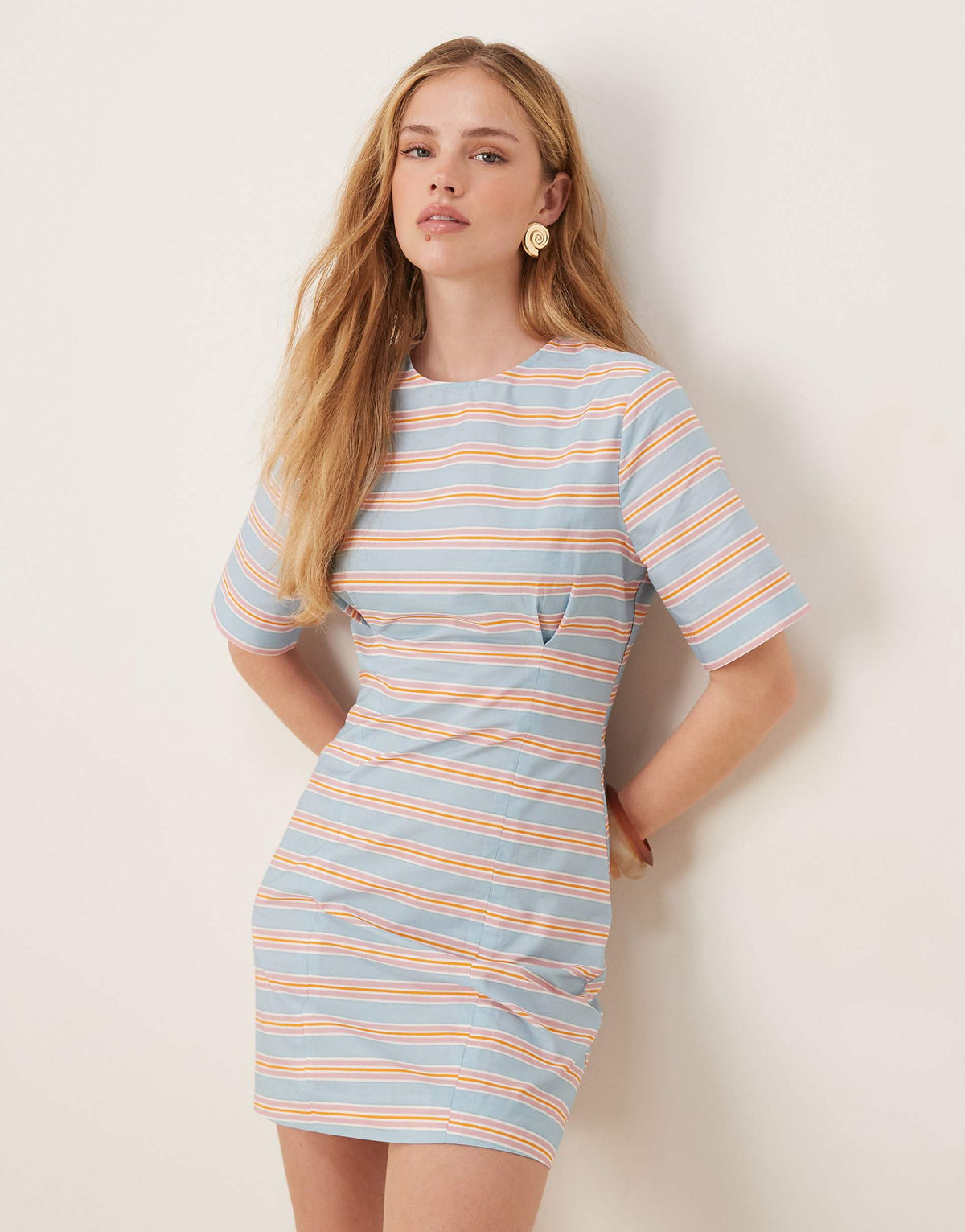 ASOS DESIGN fitted T-shirt mini dress in blue