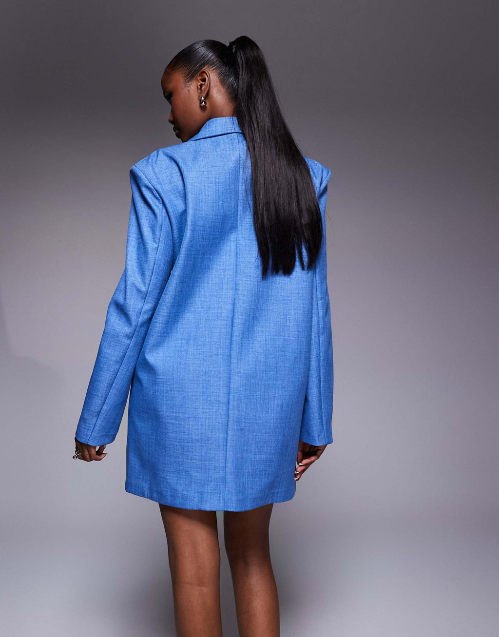 ASOS LUXE tailored oversized blazer dress in blue