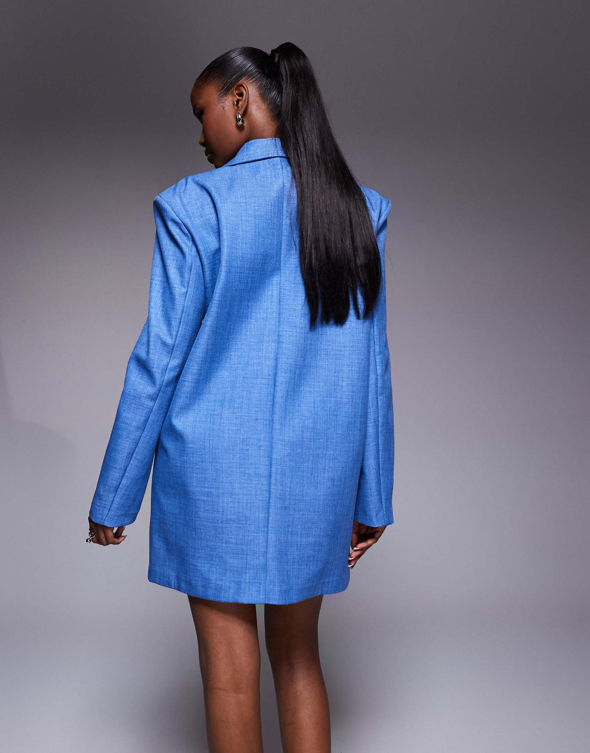 ASOS LUXE tailored oversized blazer dress in blue