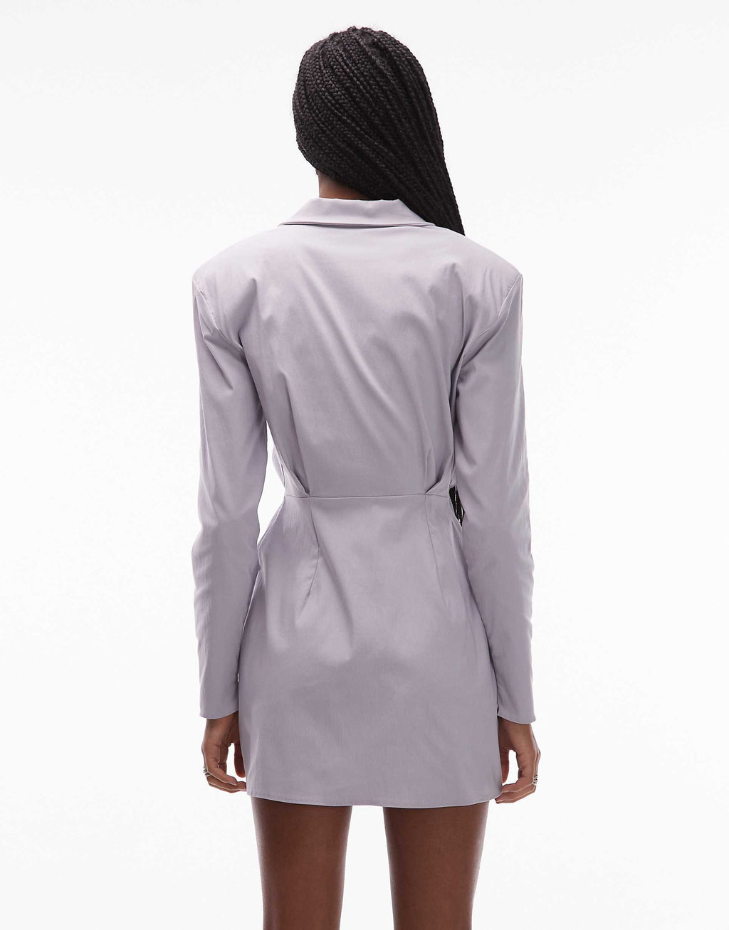 ASOS DESIGN cinched blazer mini dress in gray