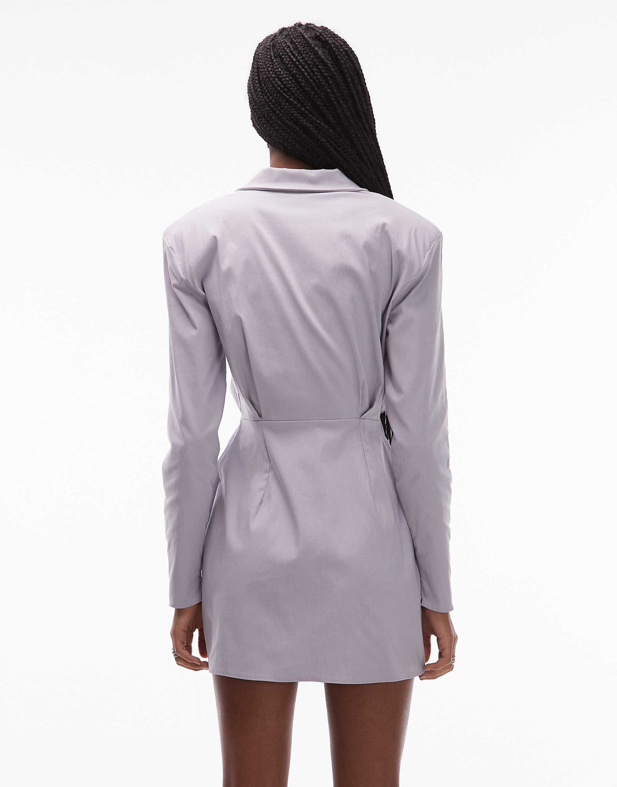 ASOS DESIGN cinched blazer mini dress in gray