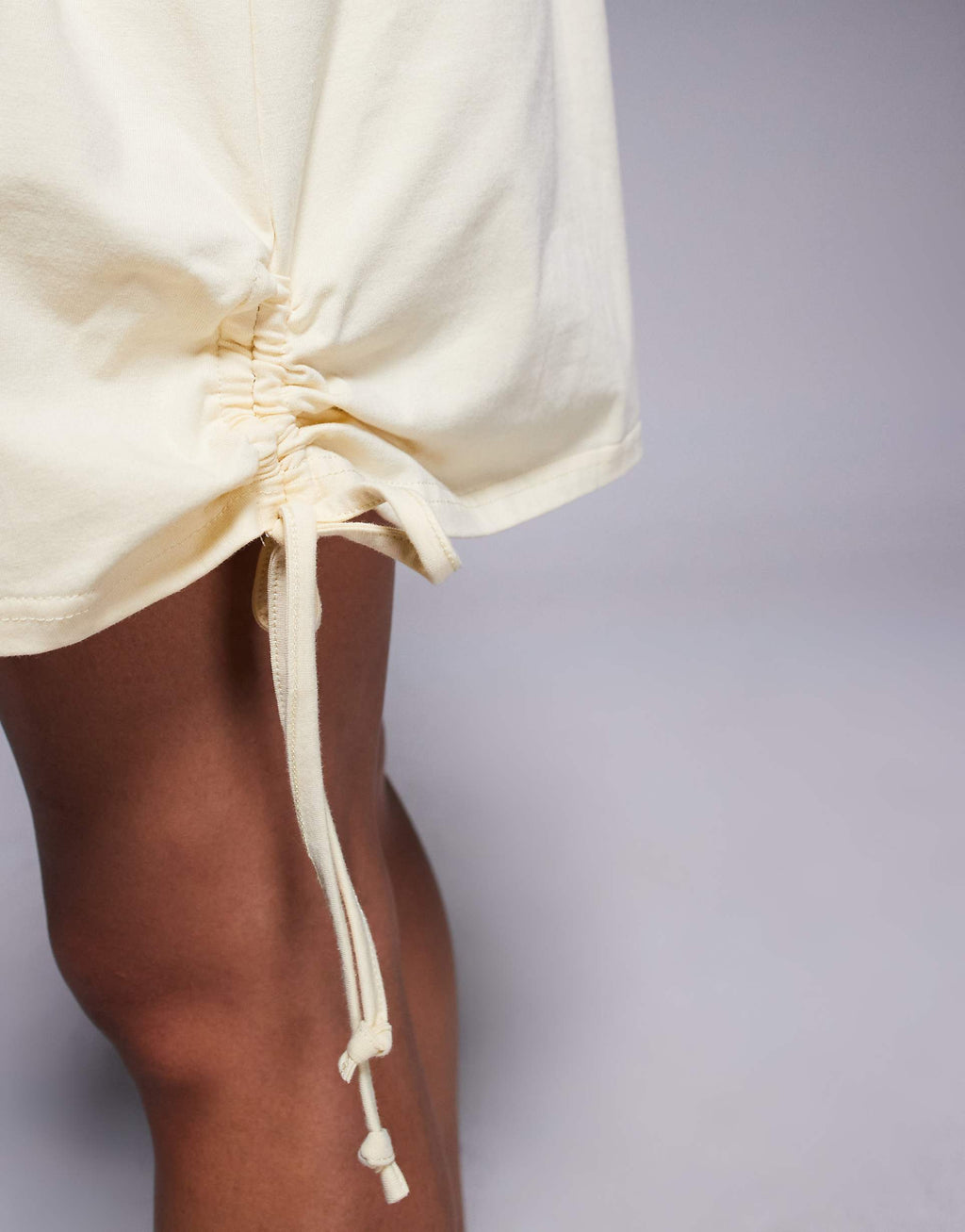 Fashionkilla cotton ruched tie side mini T-shirt dress in yellow