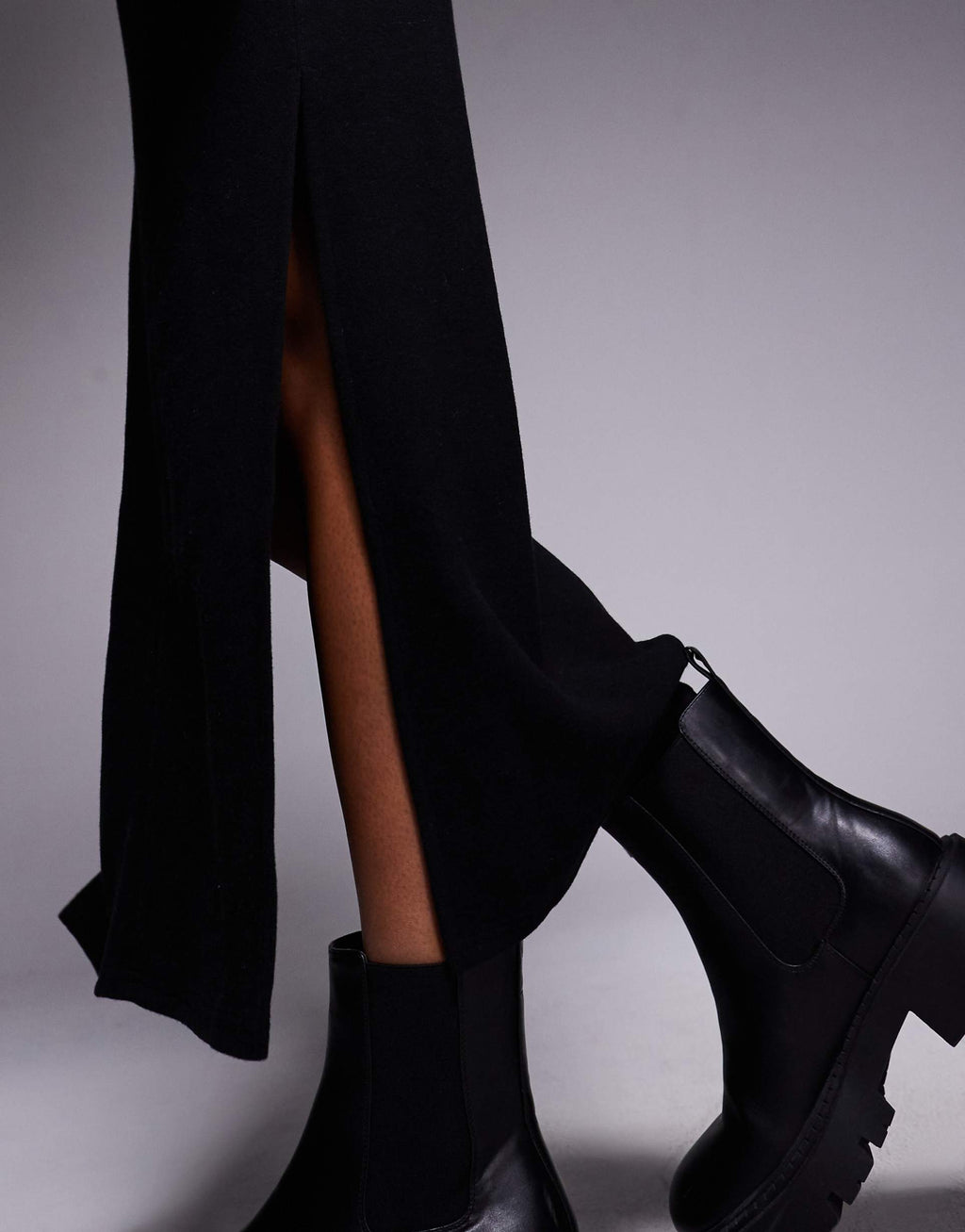 ASOS DESIGN supersoft slouchy v neck maxi dress in black