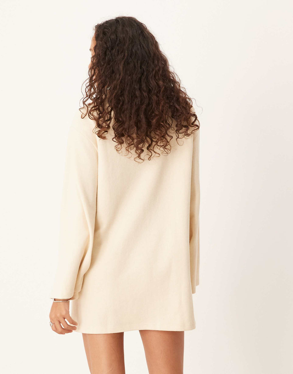 ASOS DESIGN supersoft wide sleeve mini dress in cream