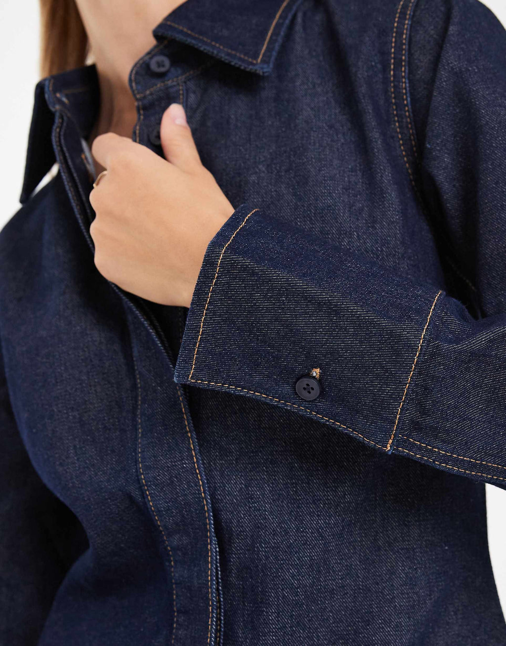 ASOS DESIGN denim shirt dress with cinch back detail in rinse
