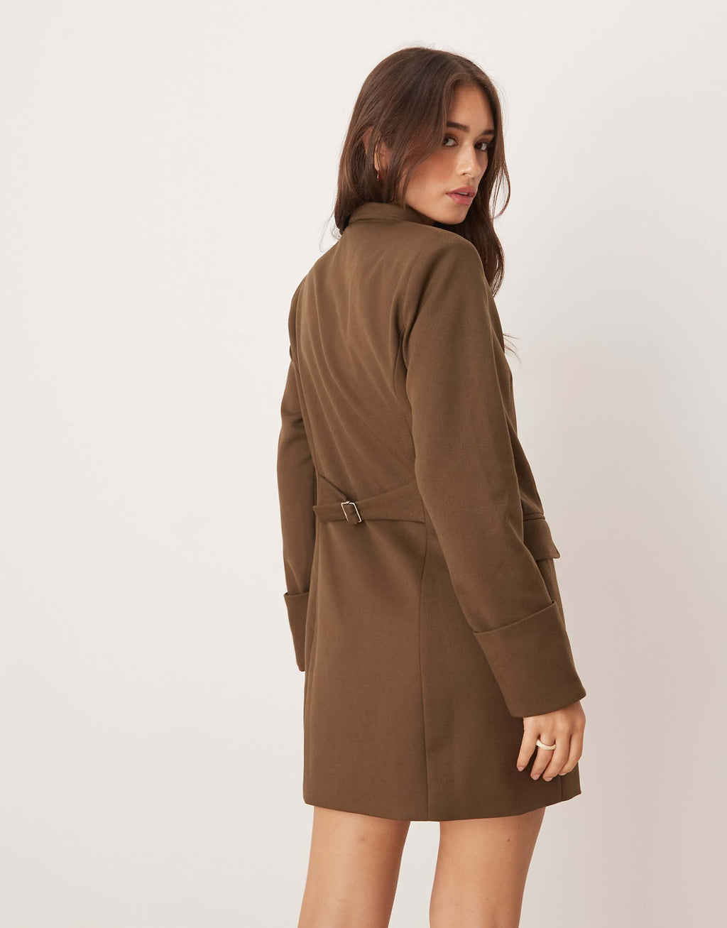 Pretty Lavish tailored blazer mini dress in brown