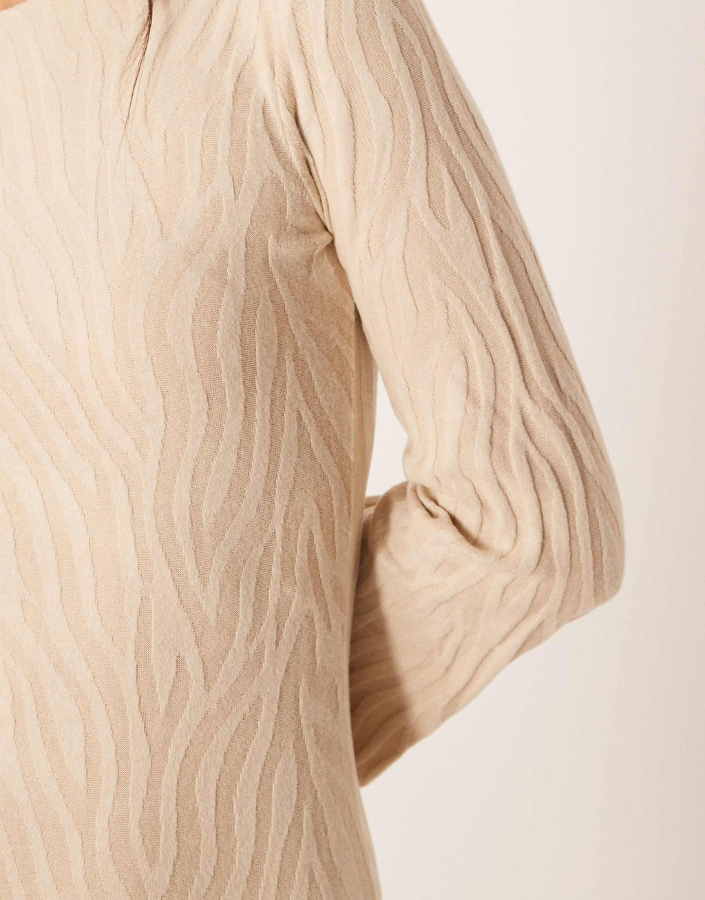 VILA knit maxi dress in neutral zebra print