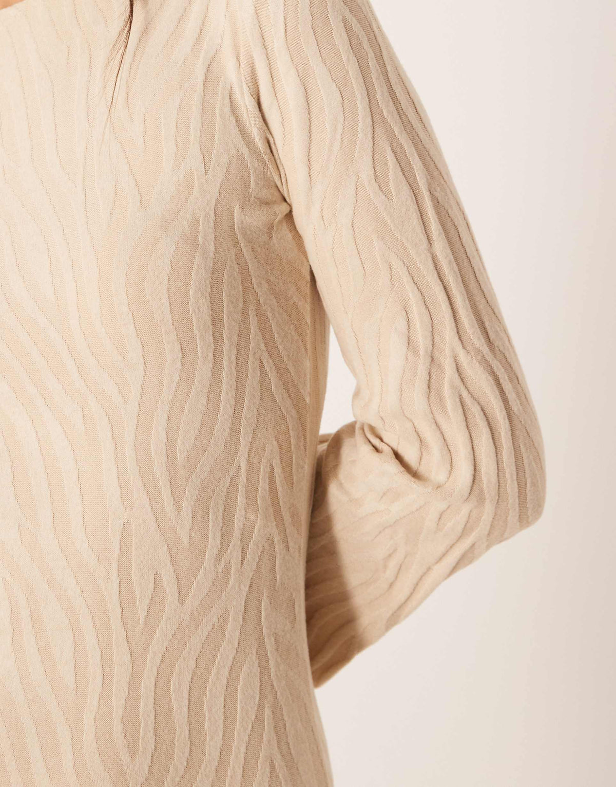 VILA knit maxi dress in neutral zebra print