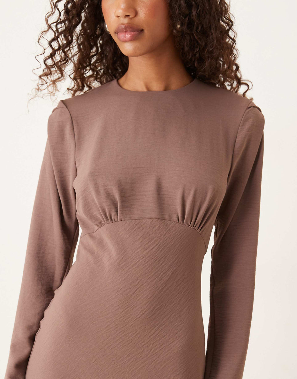 ASOS DESIGN bias bust detail maxi dress in deep taupe