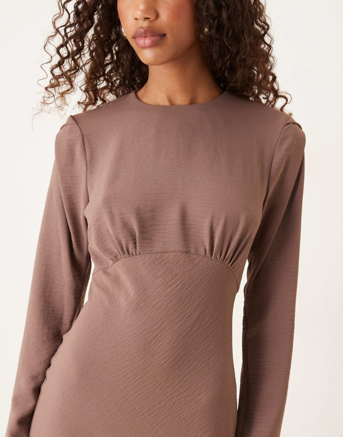 ASOS DESIGN bias bust detail maxi dress in deep taupe