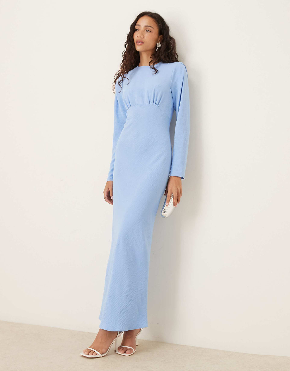 ASOS DESIGN bias cut bust detail maxi dress in bright blue