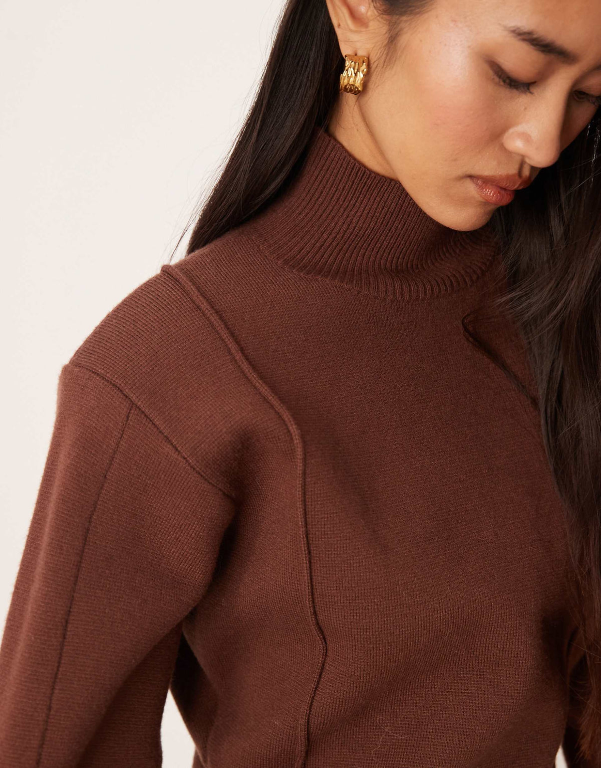ASOS DESIGN structured waisted mini dress in mocha