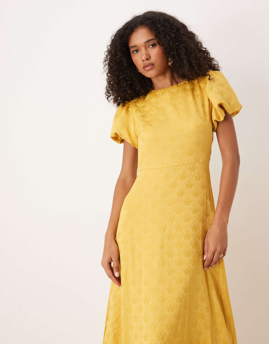 Sister Jane puff sleeve bubble hem maxi dress in spicy mustard