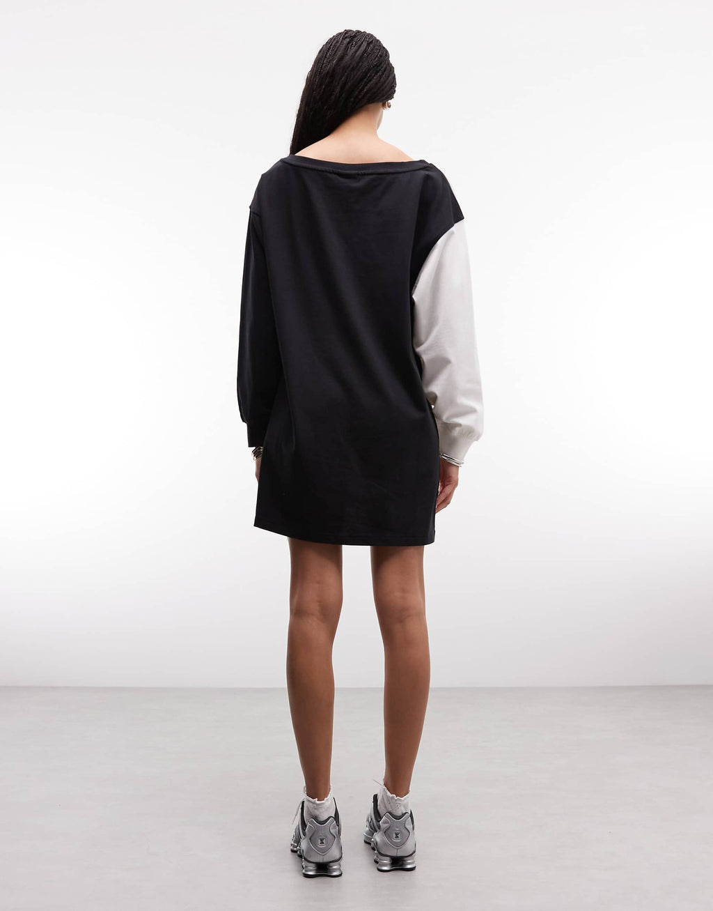 Jordan graphic print dress in black and white