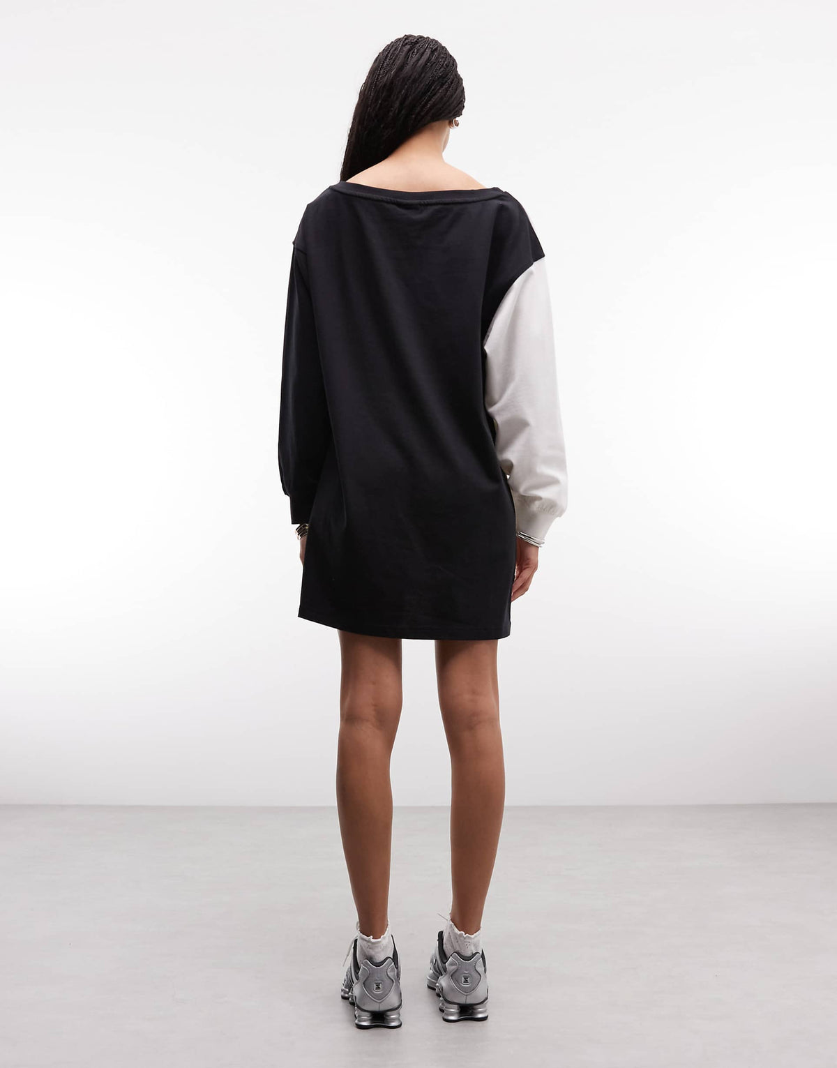 Jordan graphic print dress in black and white