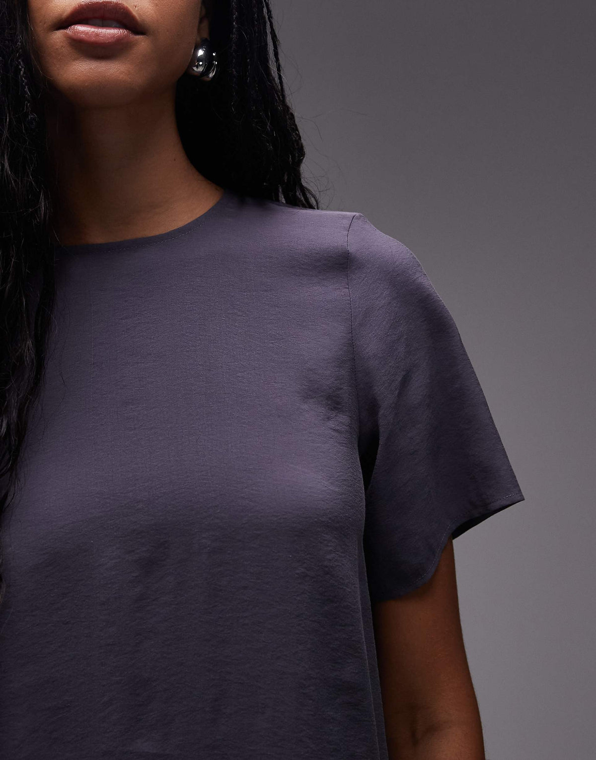 ASOS DESIGN modal trapeze T-shirt dress in gray