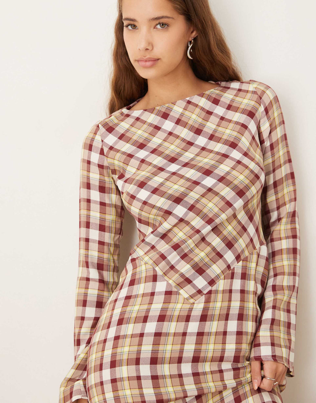 ASOS DESIGN maxi dress in multi plaid