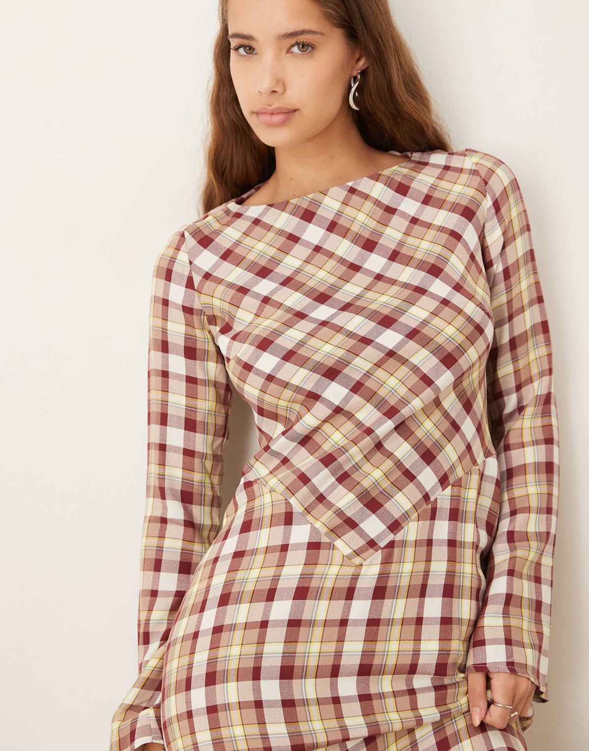 ASOS DESIGN maxi dress in multi plaid