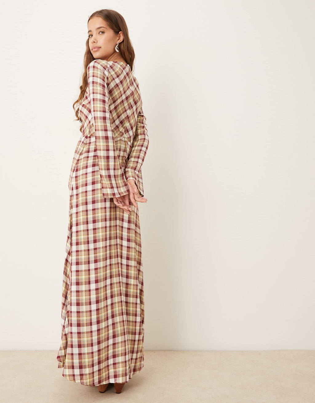 ASOS DESIGN maxi dress in multi plaid