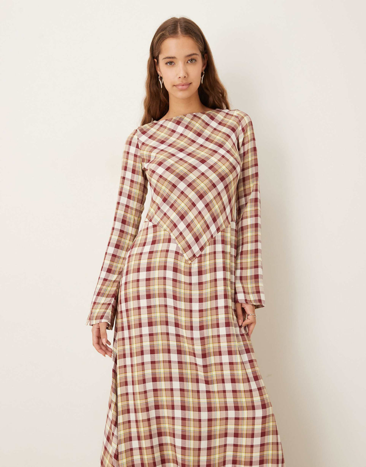 ASOS DESIGN maxi dress in multi plaid