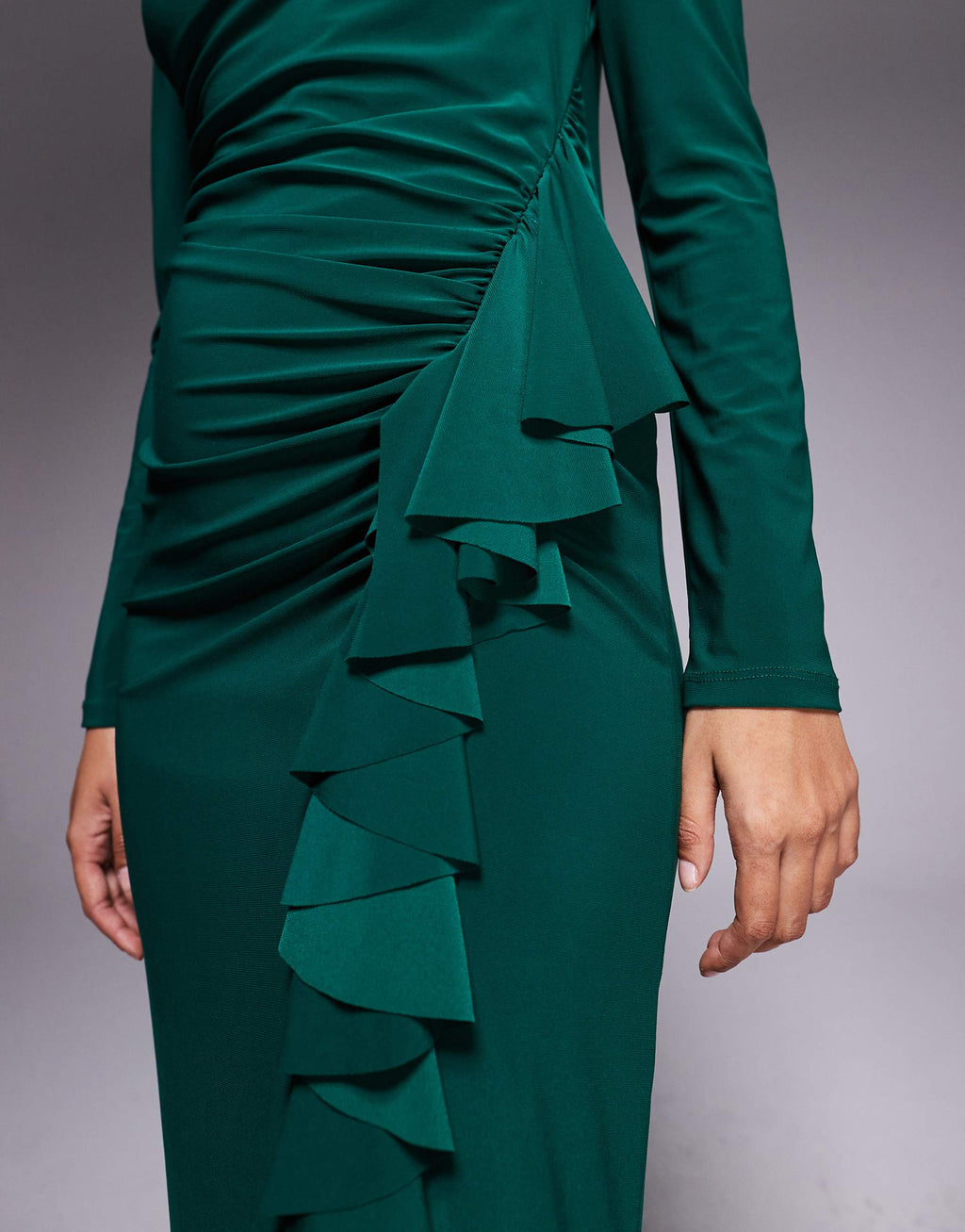 Daska exclusive high neck maxi dress in emerald green