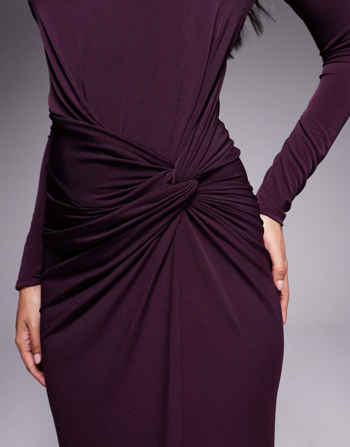 Daska Exclusive high neck maxi dress in deep fig