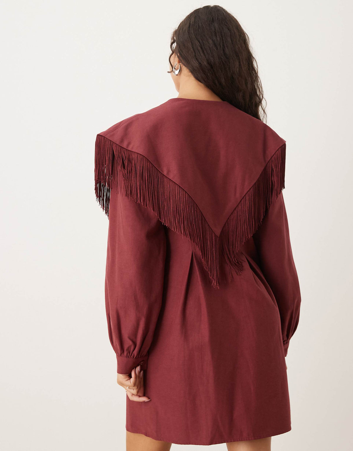 Ghospell Frankie fringed mini dress in red