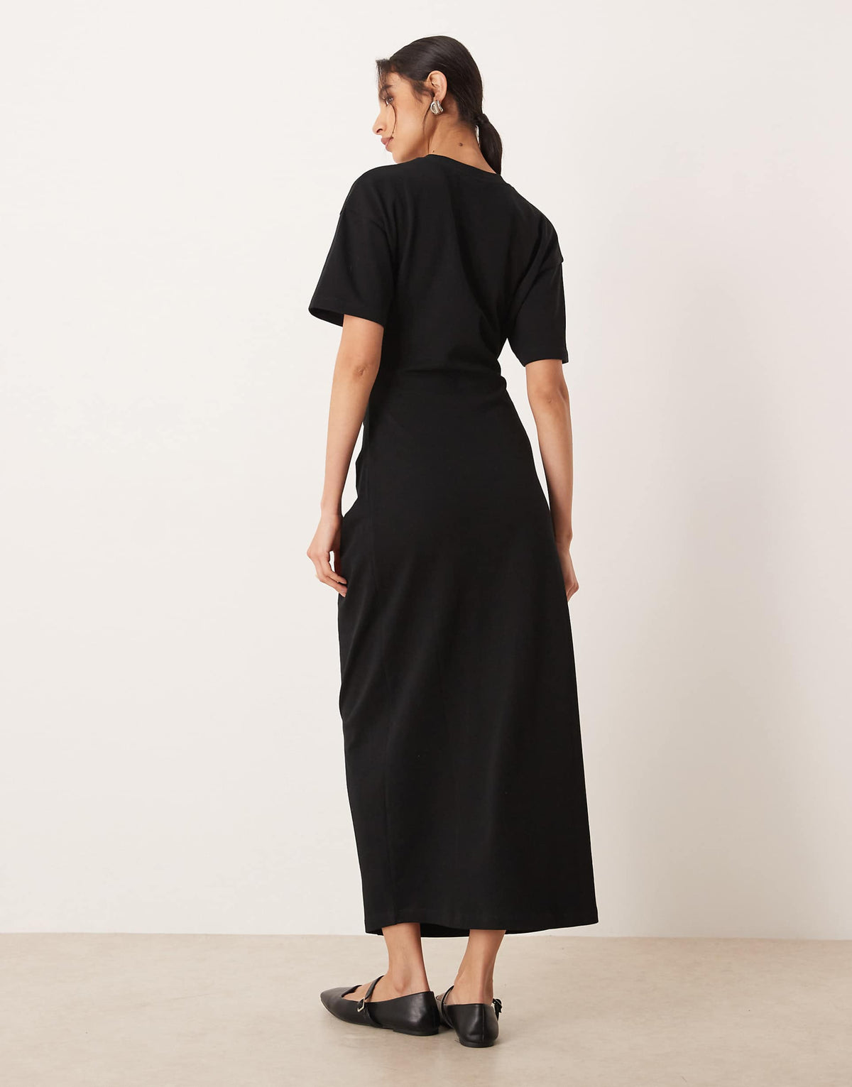 ASOS DESIGN Circular Design Collection single jersey twist T-shirt midi dress in black