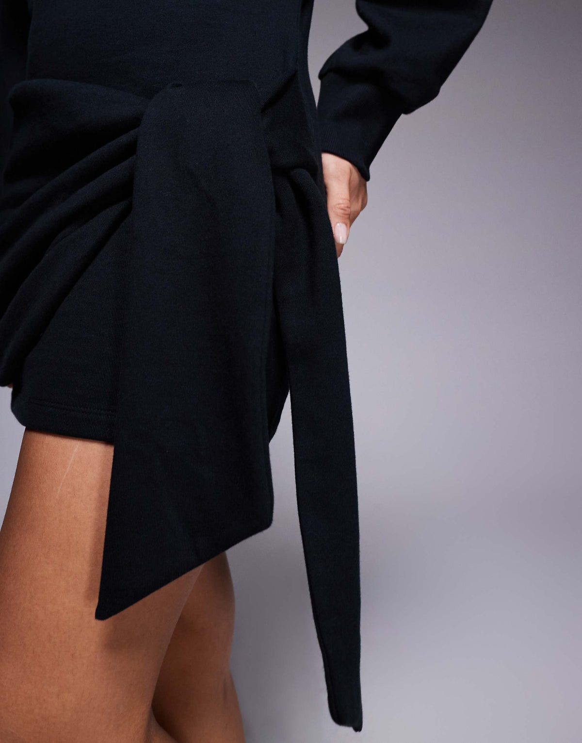 ASOS DESIGN Circular Design Collection wrap mini sweats dress in black
