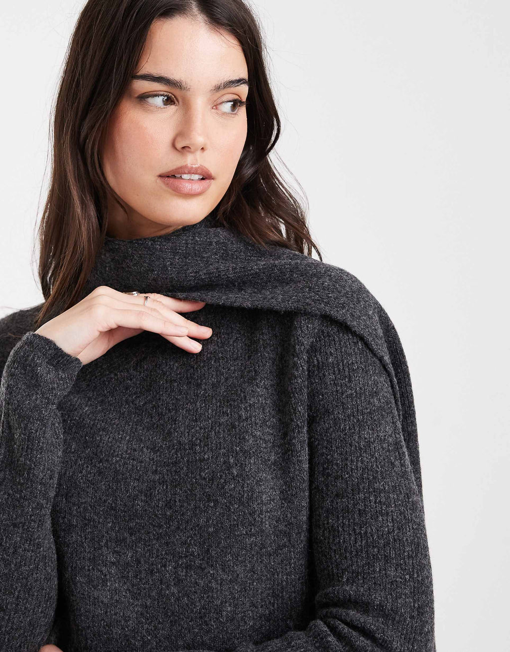 ASOS DESIGN scarf maxi dress in charcoal
